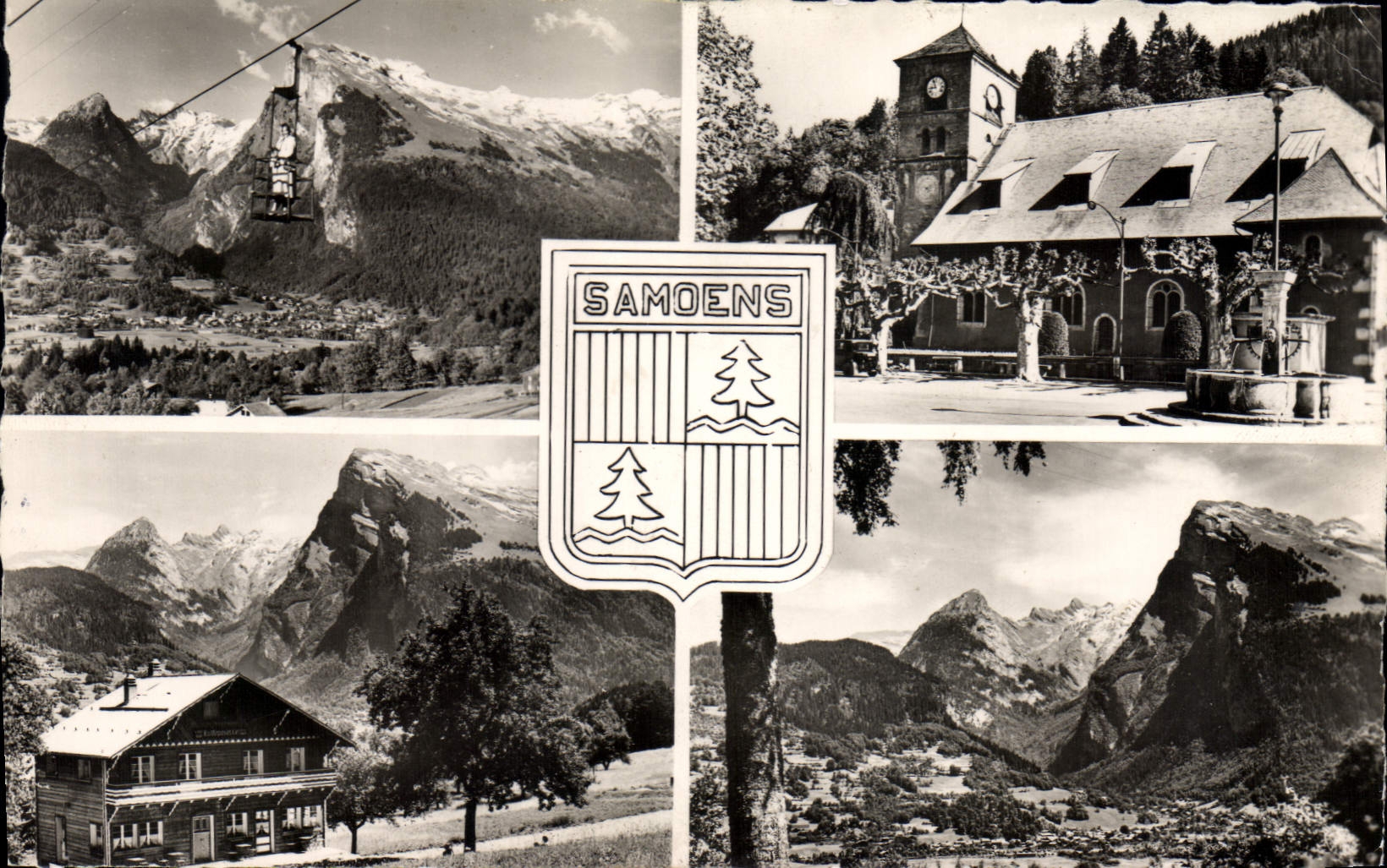CPA Samoens vue générale L'Eglise Le chalet La reposette