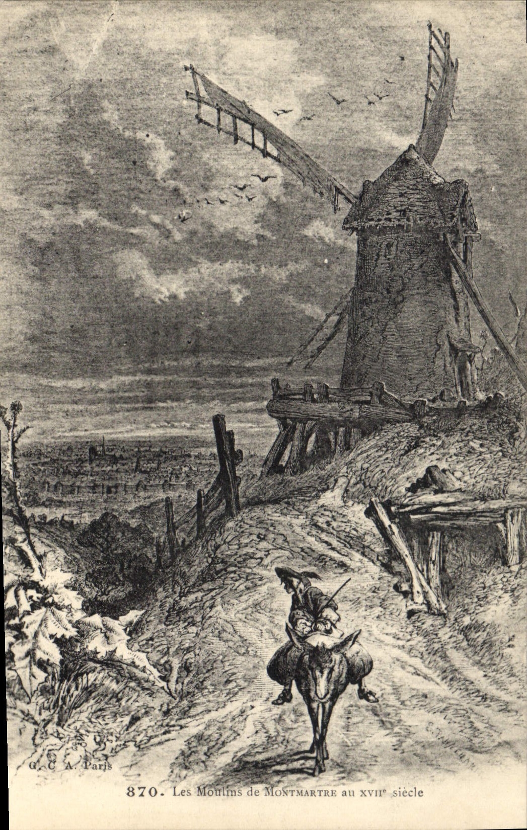 CPA les Moulins De Montmartre Au XVIIème siècle