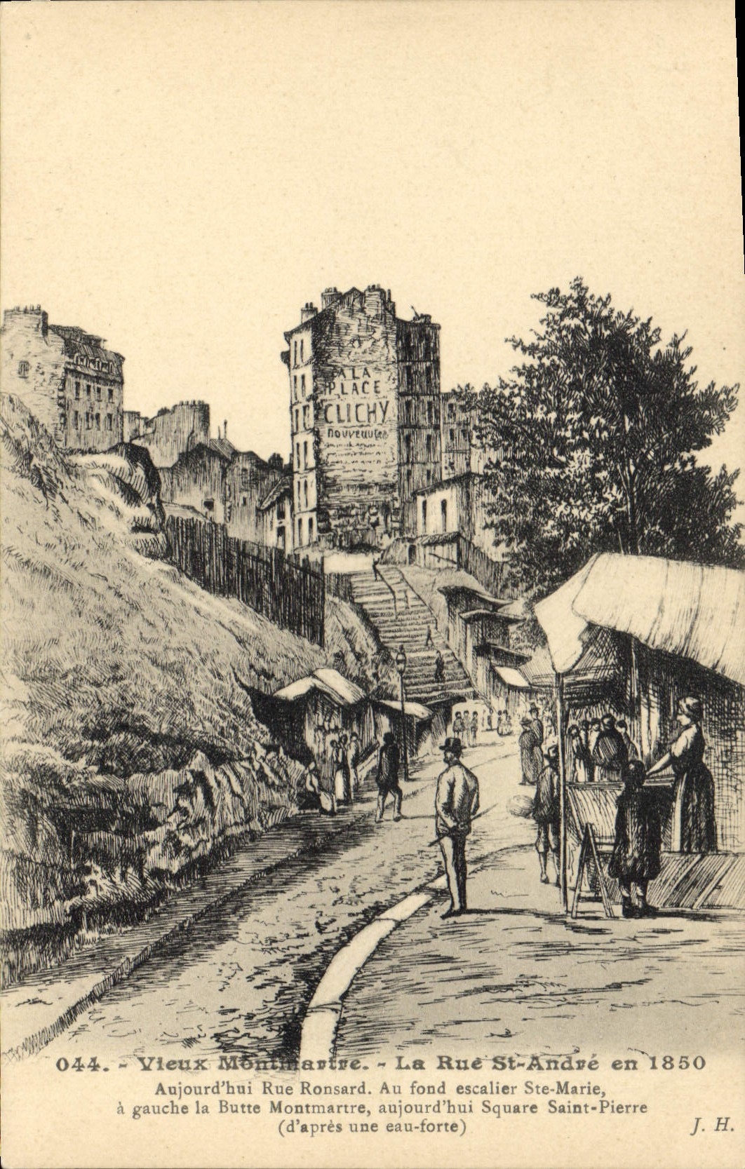 CPA Vieux Montmartre rue Saint André en 1850