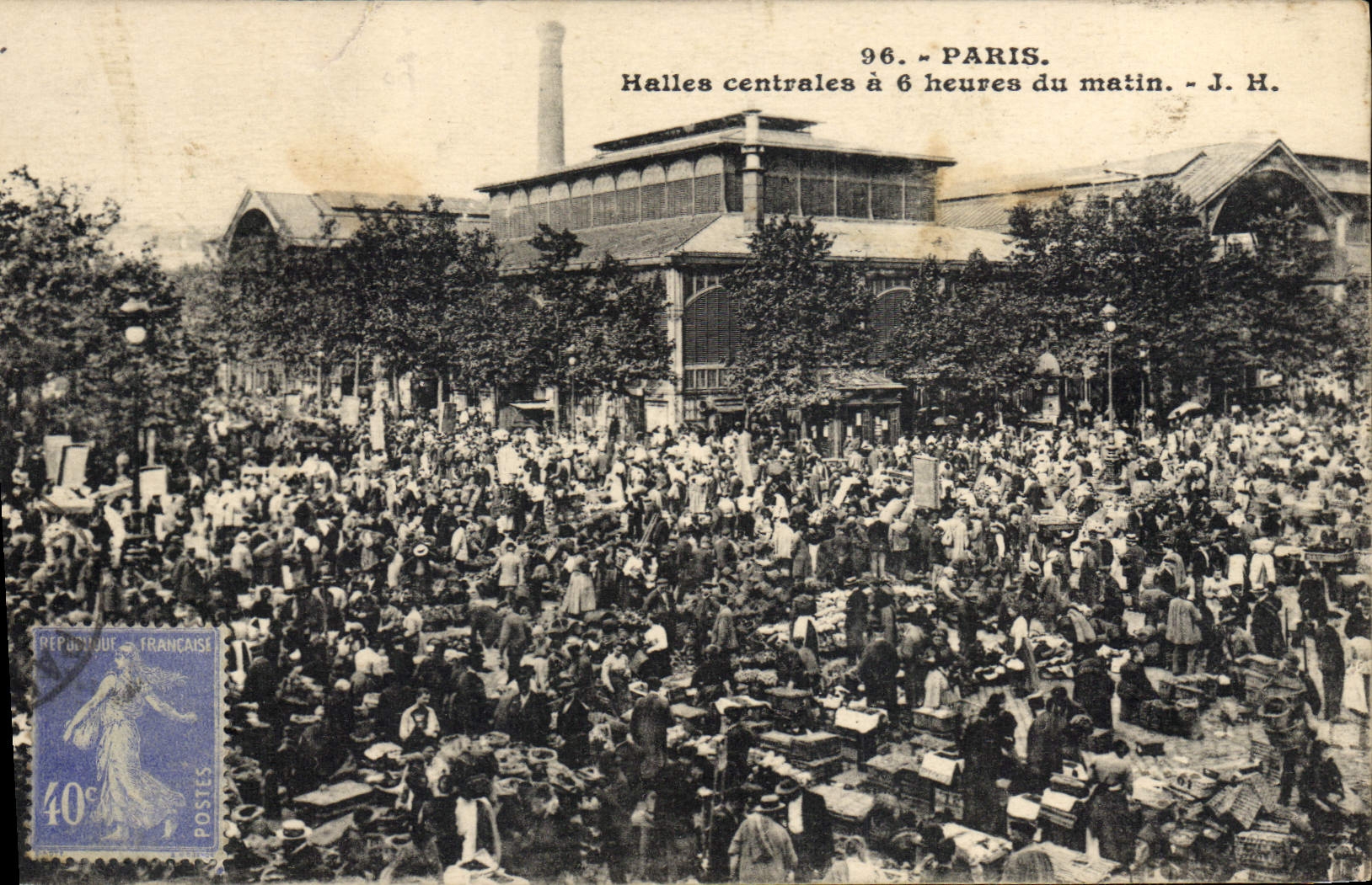 CPA Paris Halles Centrales à 6 heures du matin