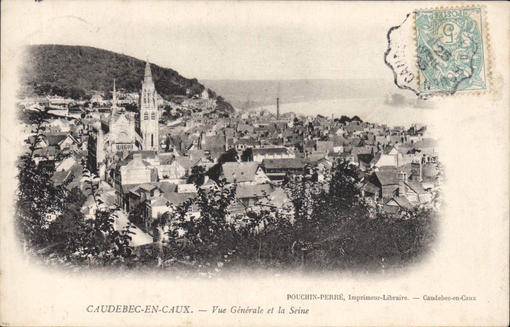 CPA Caudebec En Caux Vue Generale Et La Seine