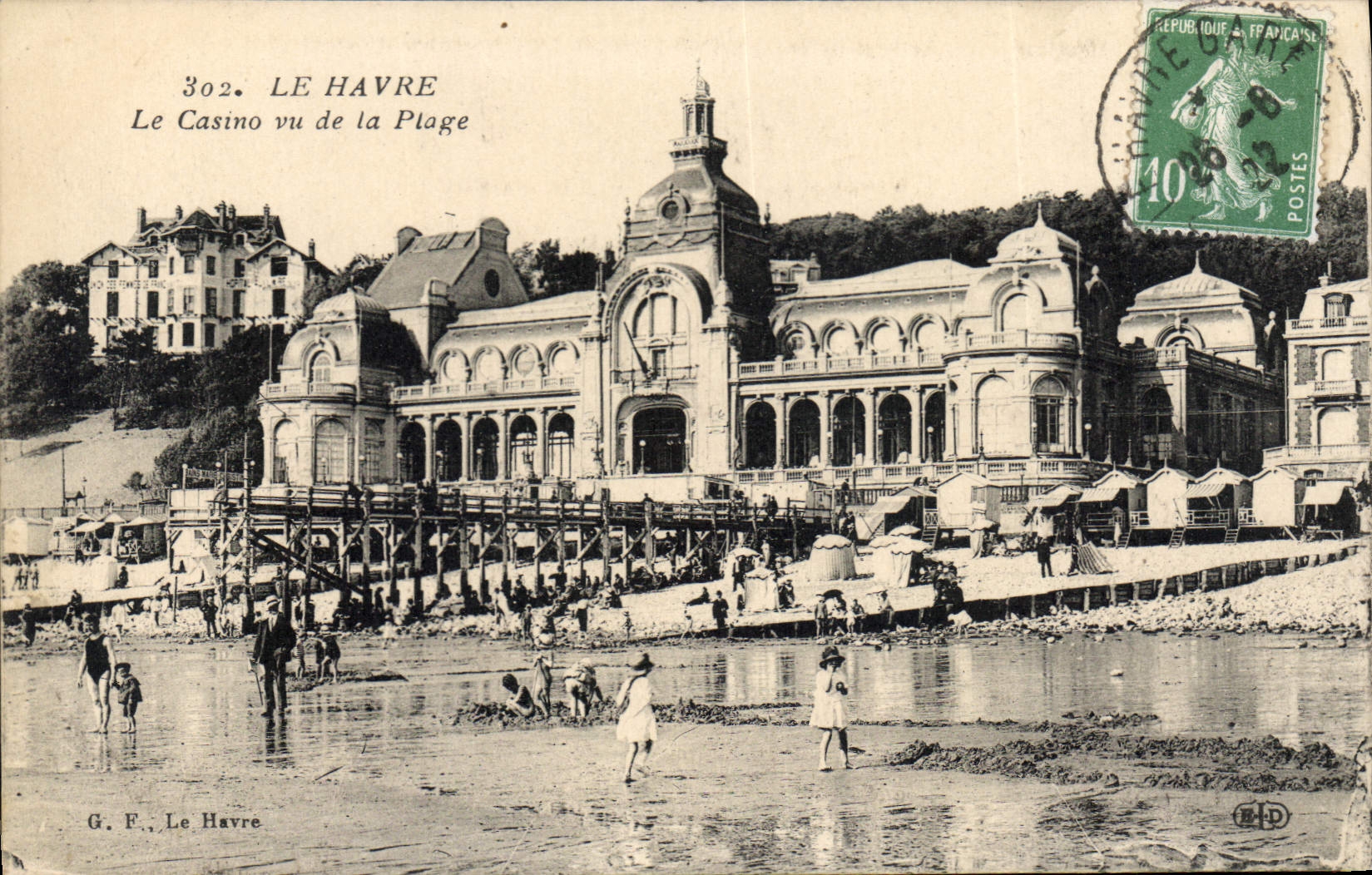 CPA Le Havre Le Casino Vu De La Plage