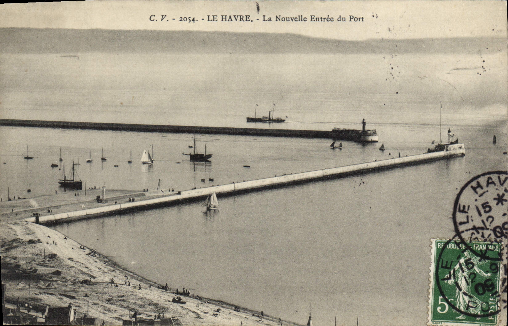 CPA Le Havre La Nouvelle Entree Du Port