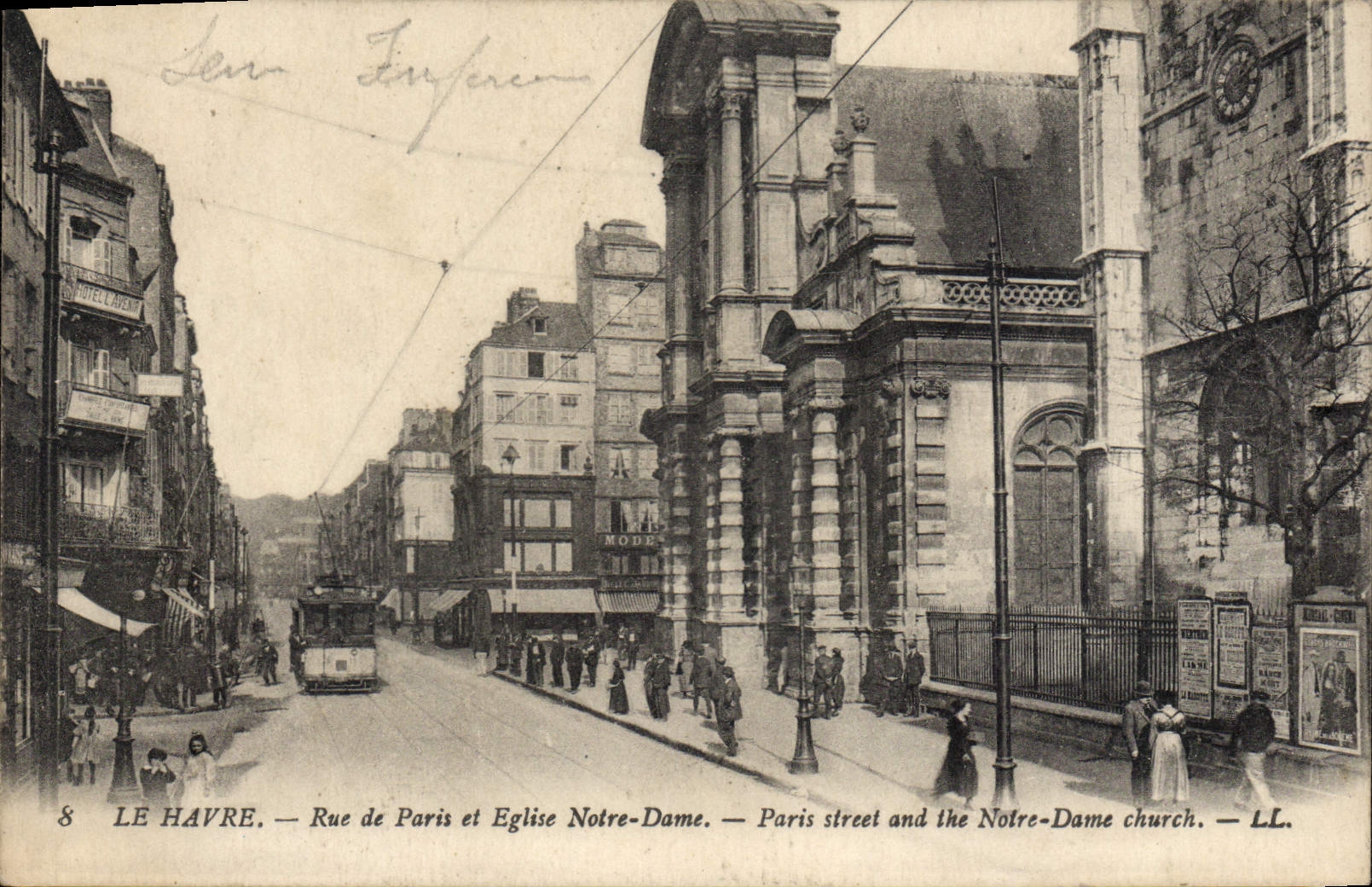 CPA Le Havre Rue De Paris Et Eglise Notre Dame