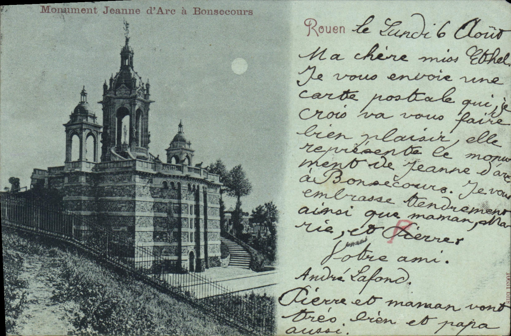 CPA Rouen Monument Jeanne D'Arc A Bonsecours