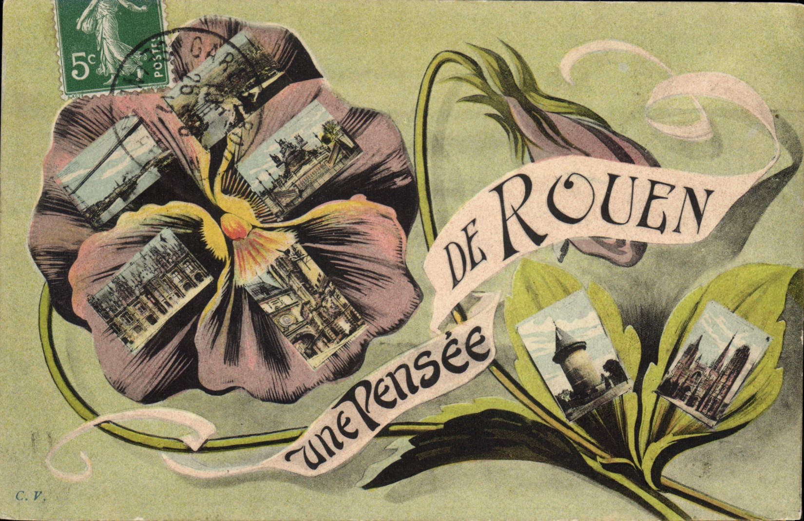 CPA De Rouen Une Pensee