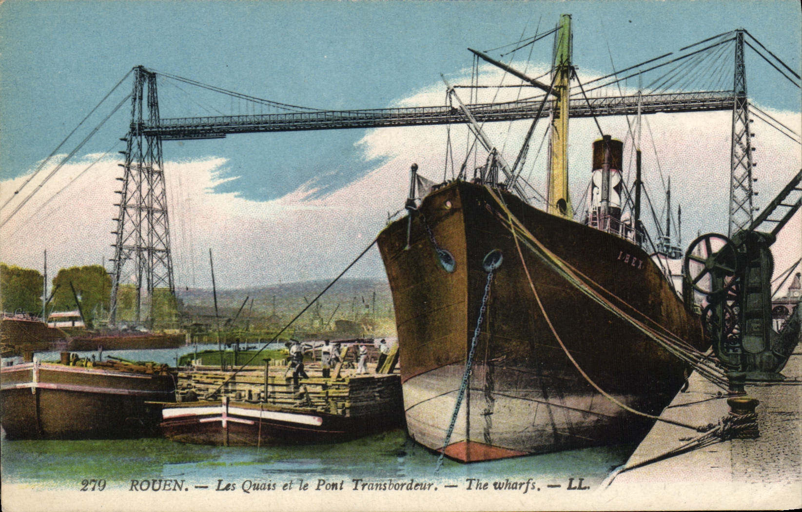 CPA Rouen Les Quais Et Le Pont Transbordeur