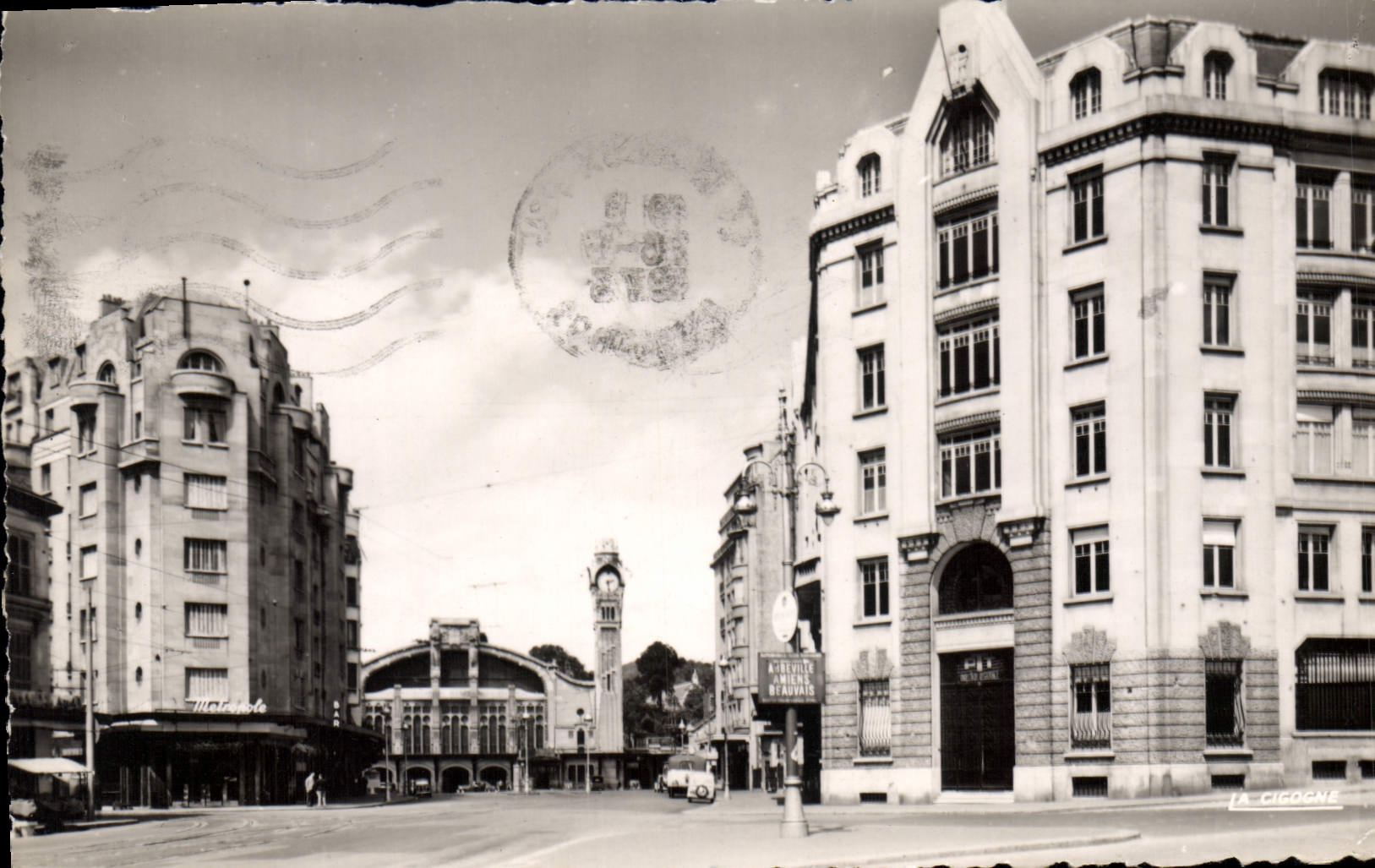 CPA Rouen Hotel Des Postes Et La Gare