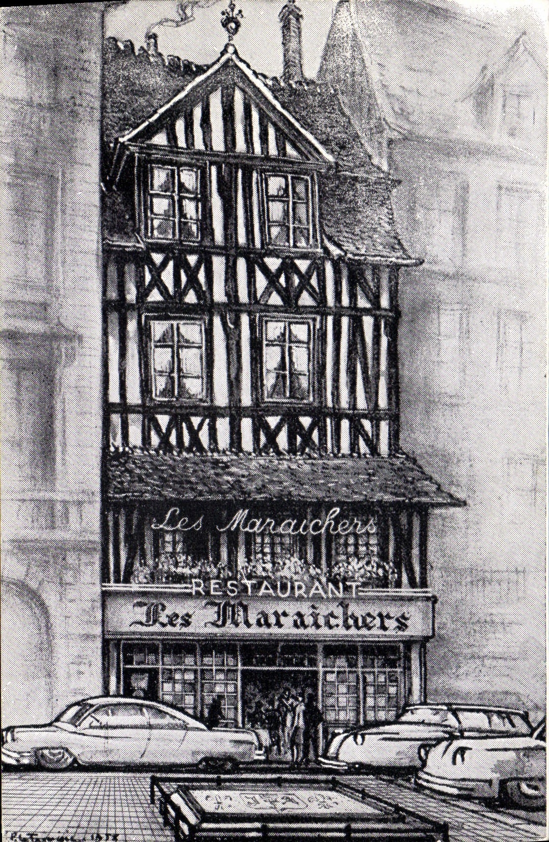 CPA Rouen Place Du Vieux Marché restaurant les maraichers