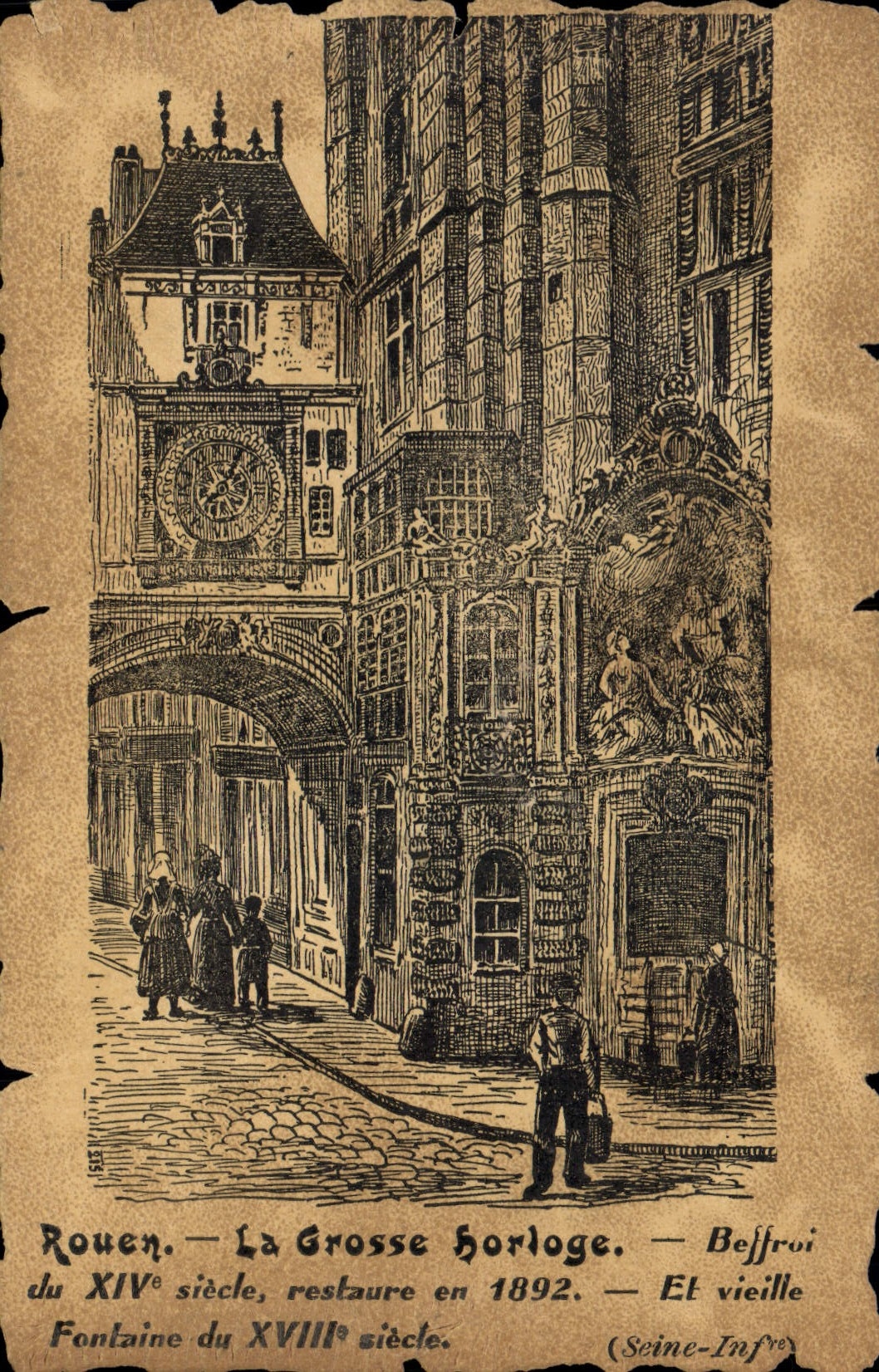 CPA Rouen La Grosse horloge Beffroi 1892