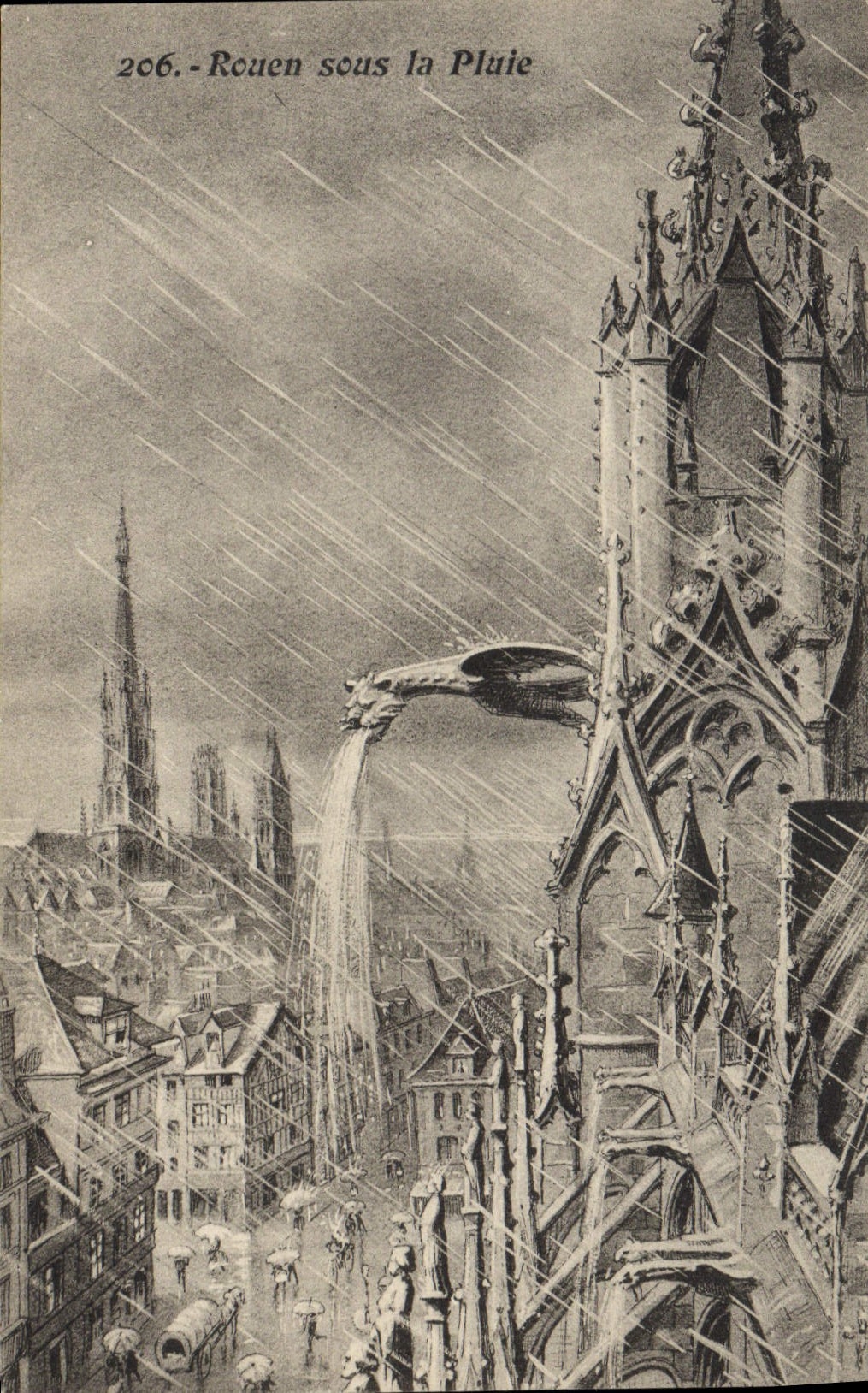 CPA Rouen Sous La Pluie