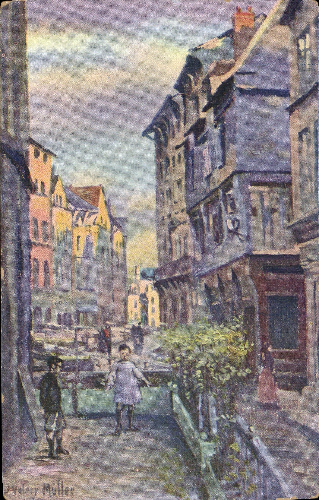 CPA Rouen La Rue Eau De Robec Et Le Pont De I'Arquet