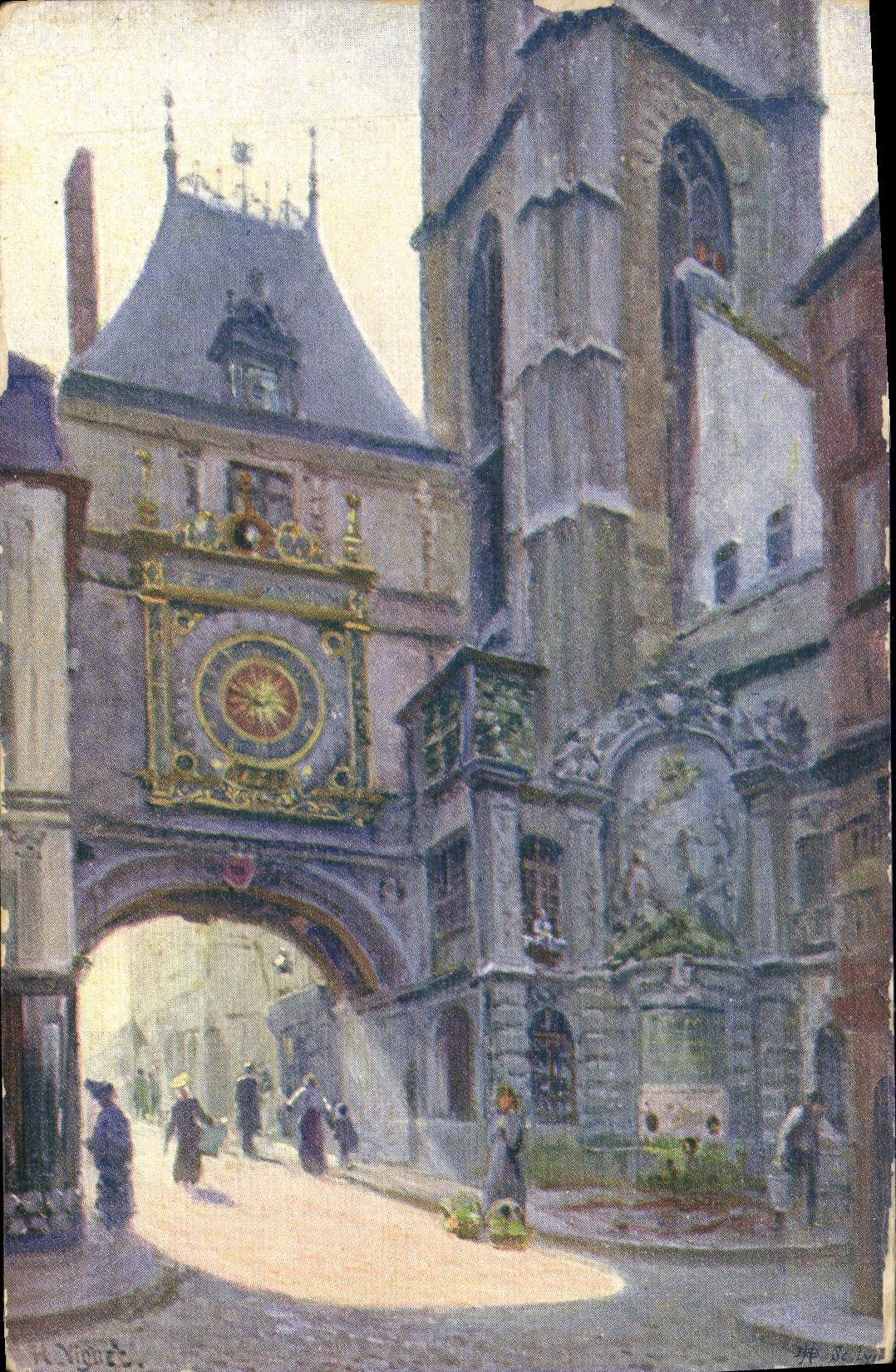 CPA Rouen Fontaine Du Gros Horloge