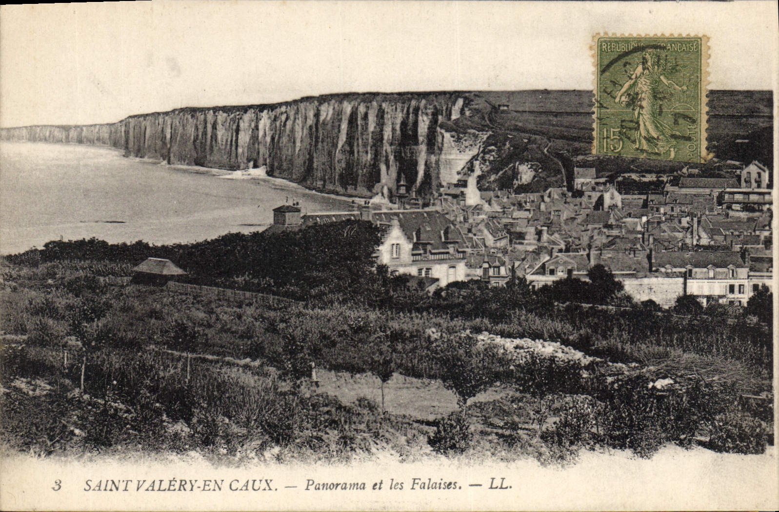 CPA Saint Valery En Caux Panorama Et Les Falaises