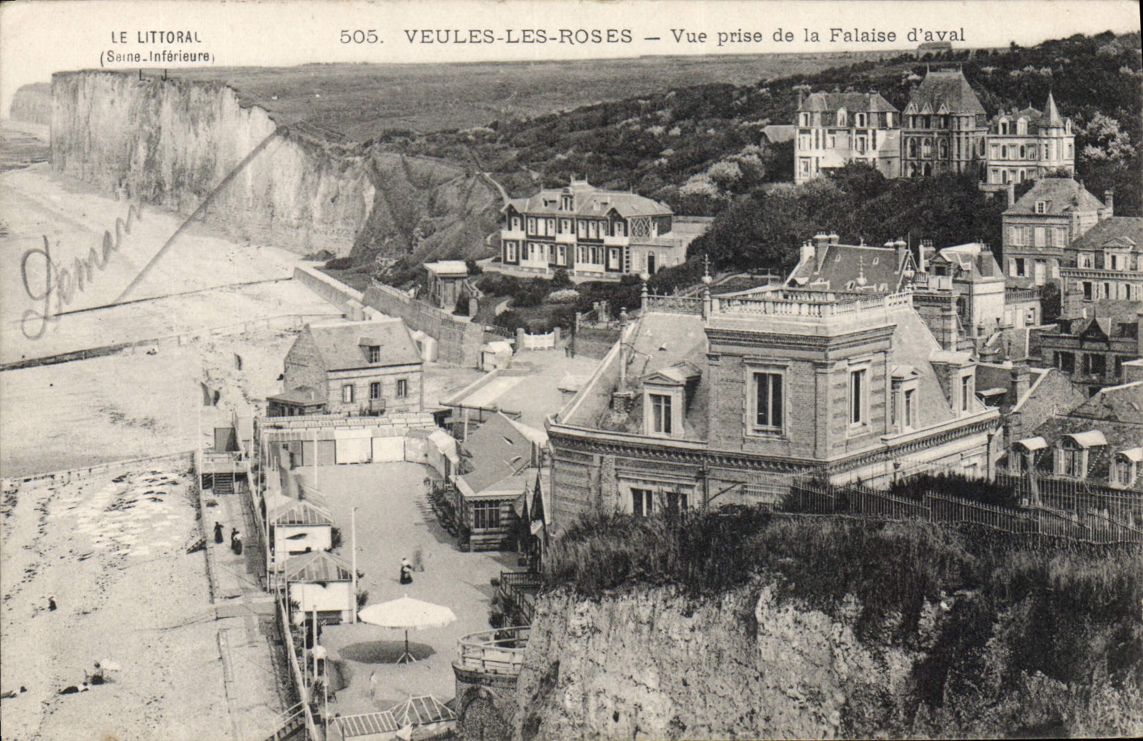 CPA Veules Les Roses Vue Prise De La Falaise D'Aval