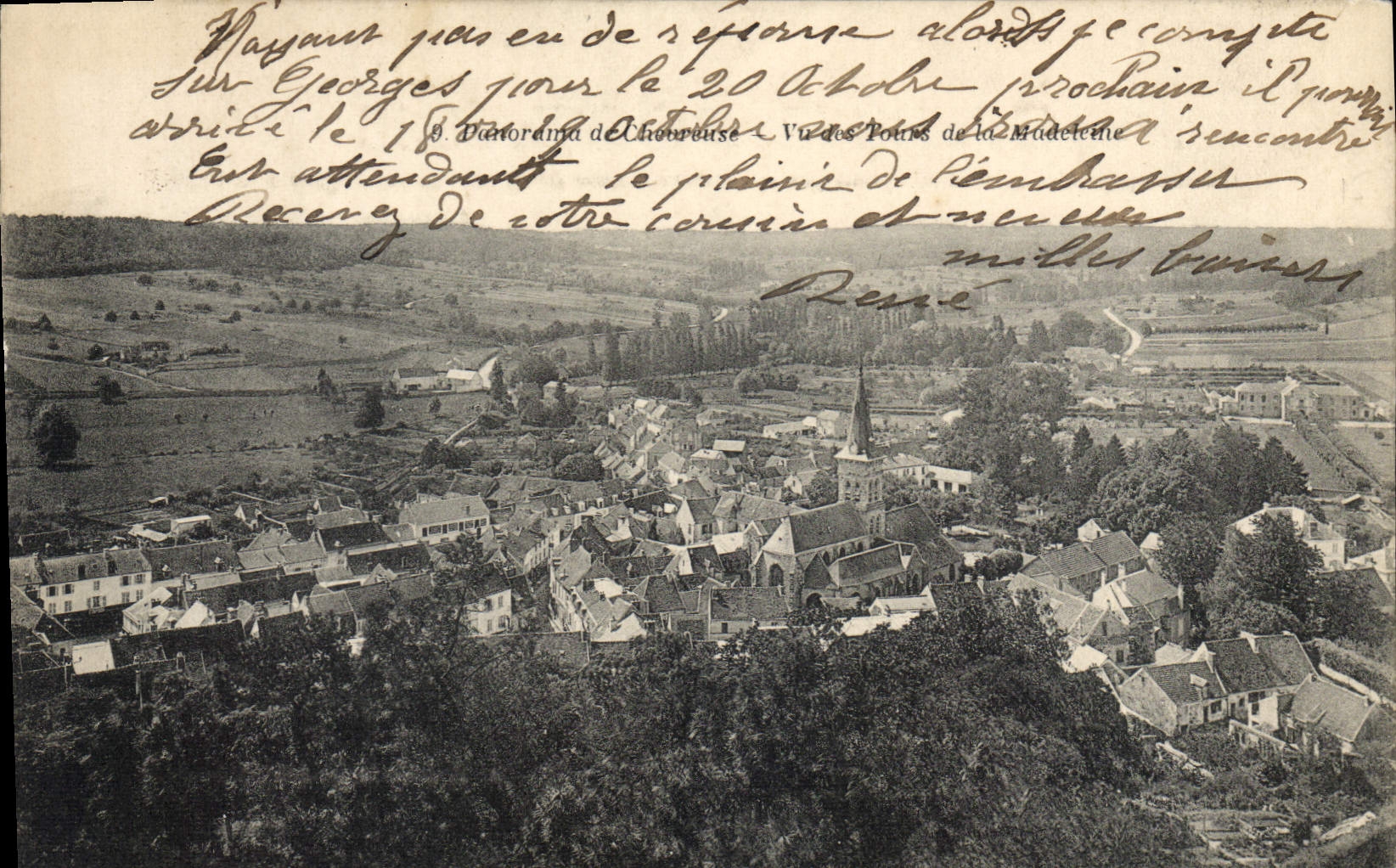 CPA Chevreuse panorama vu des tours de la madeleine