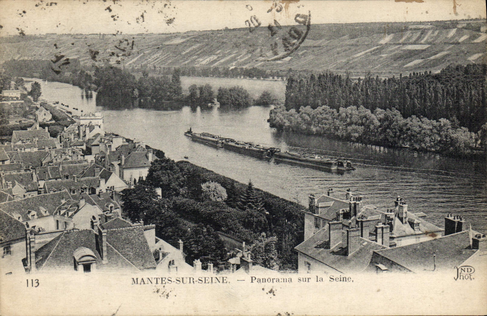 CPA Mantes Sur Seine Panorama Sur La Seine