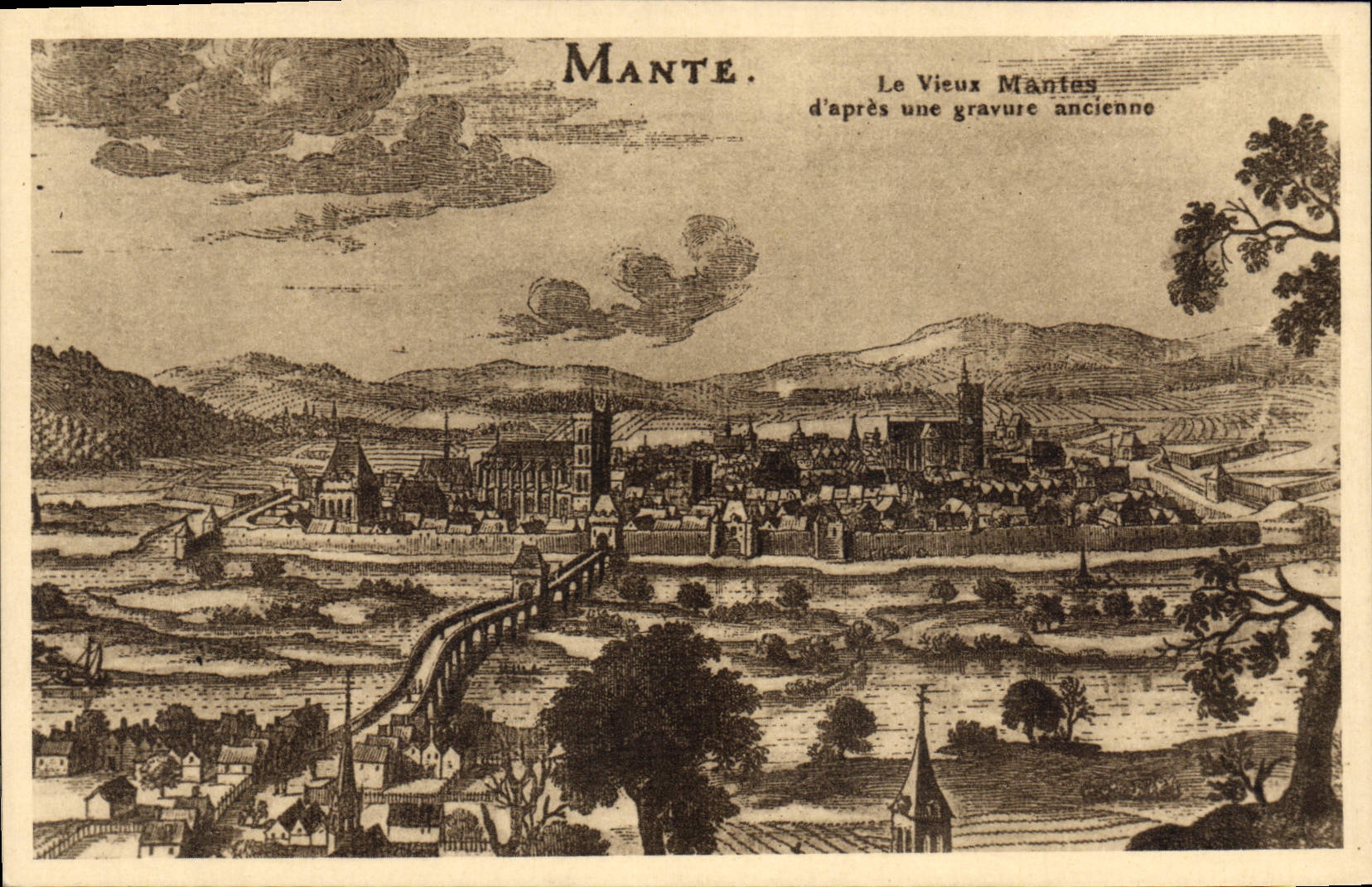 CPA Mantes Le Vieux D'Apres Une Gravure Ancienne