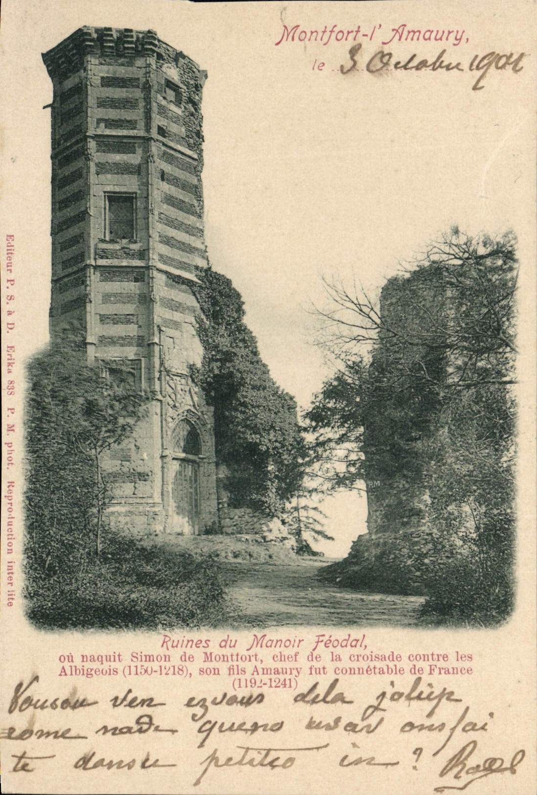 CPA Montfort L'Amaury Ruines Du Manoir Feodal