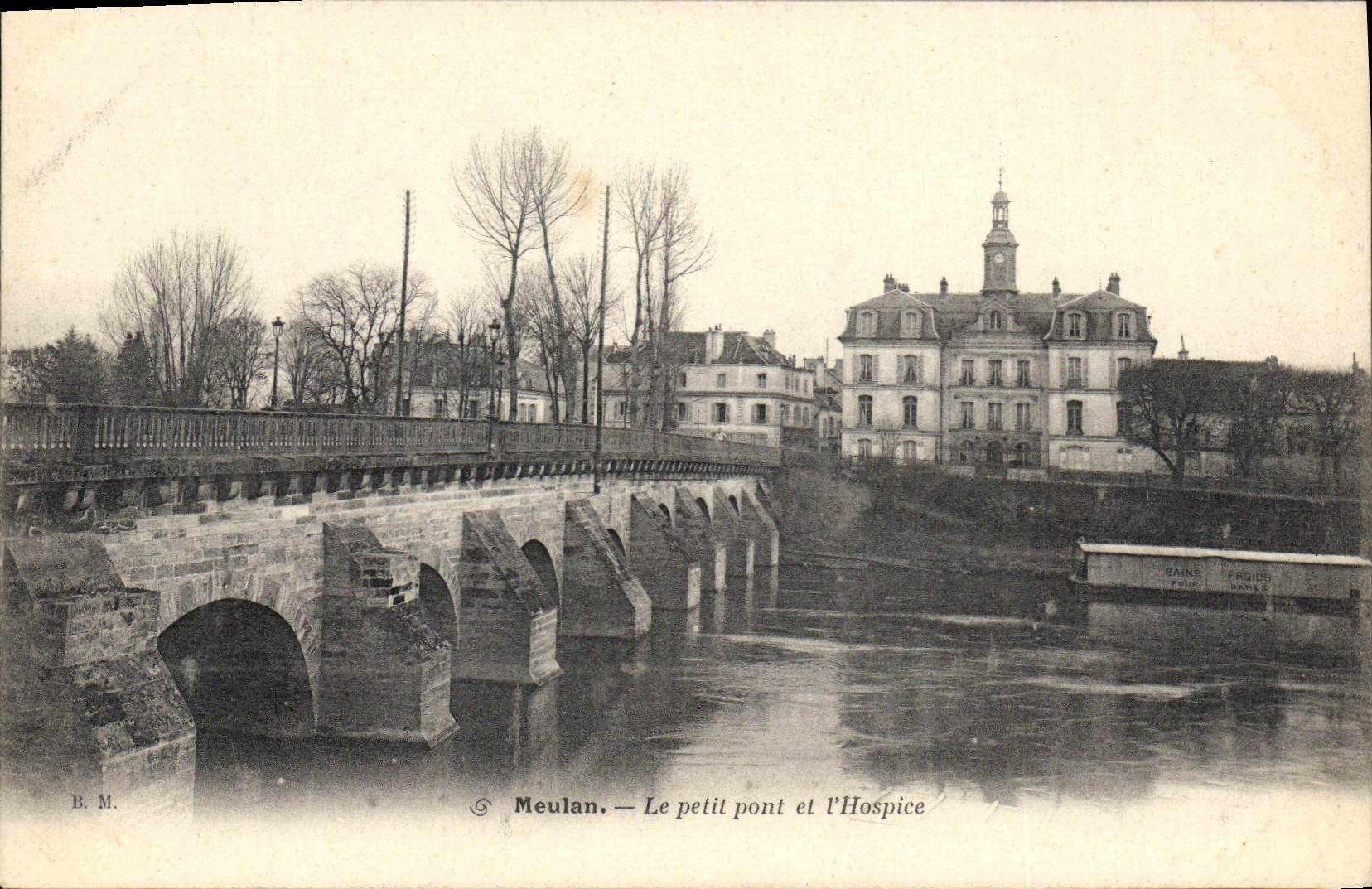 CPA Meulan Le Petit Pont Et I'Hospice