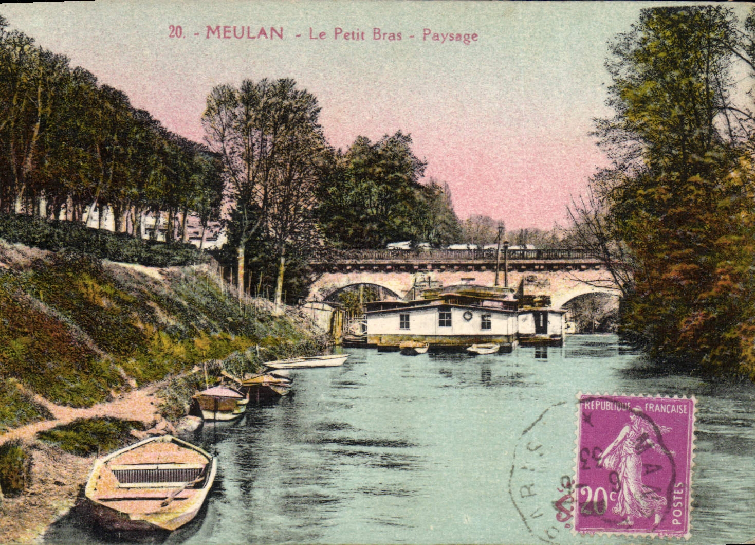 CPA Meulan Le Petit Bras Paysage