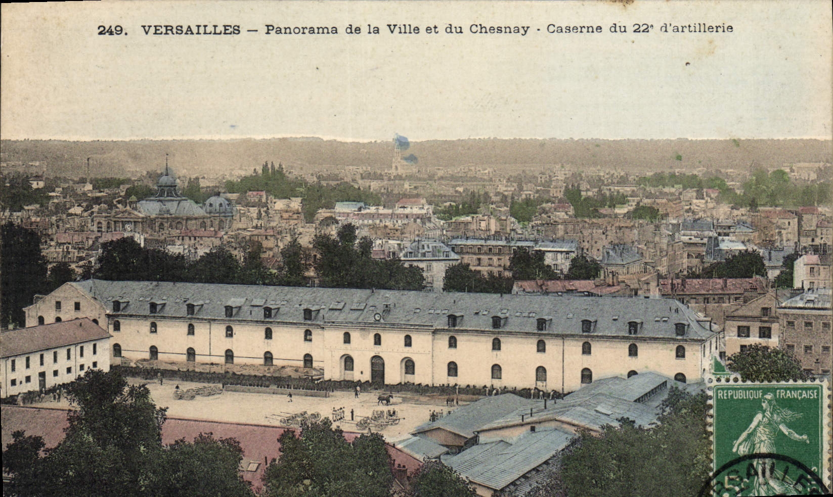 CPA Versailles Panorama De La Ville Et Du Chesnay caserne du 22ème d'artillerie
