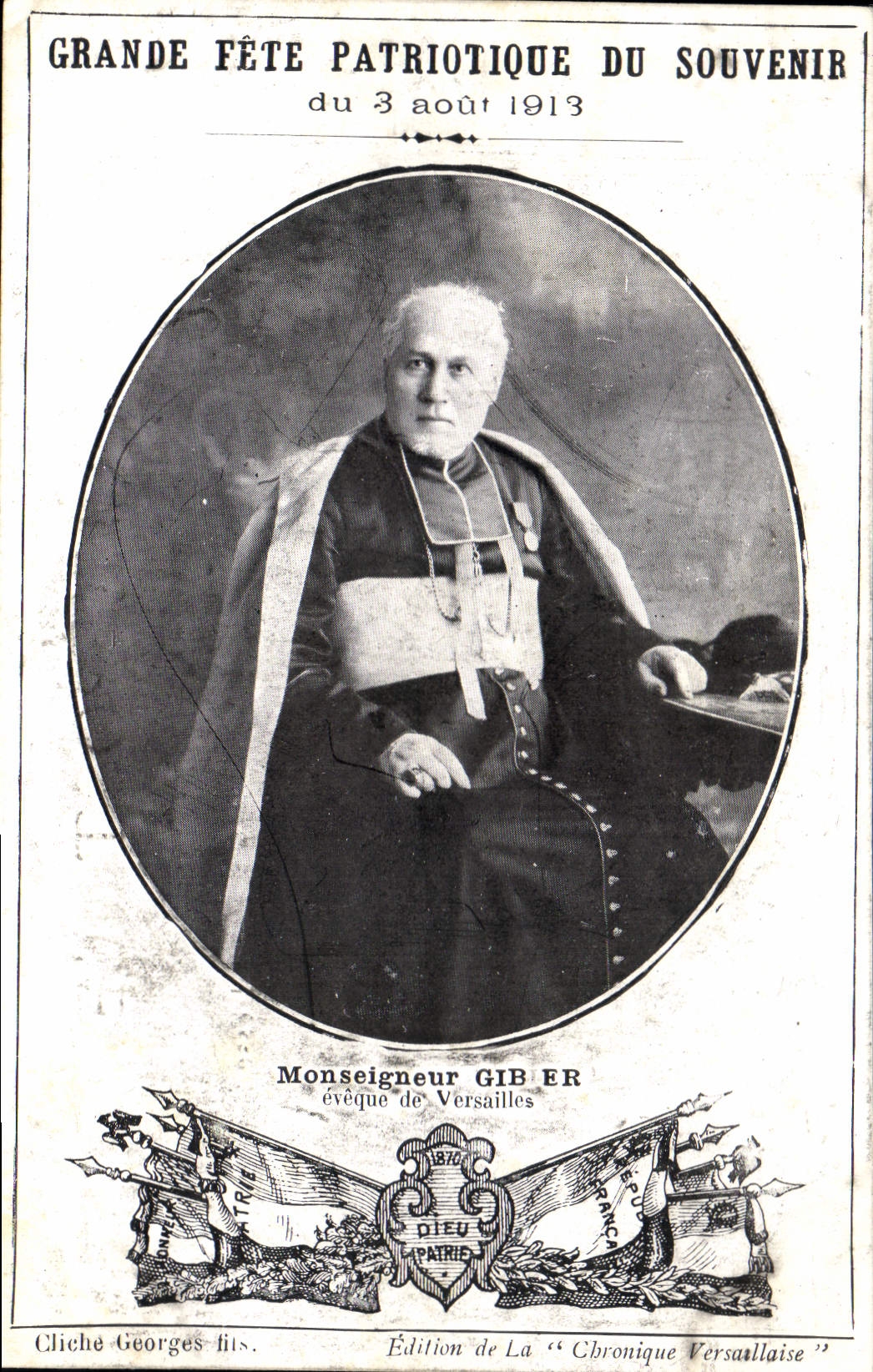 CPA Versailles Monseigneur Gibier évêque 3 août 1913