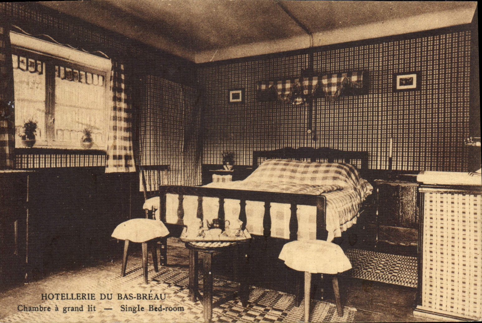 CPA BARBIZON Hotellerie Du Bas Breau Chambre A Grand Lit