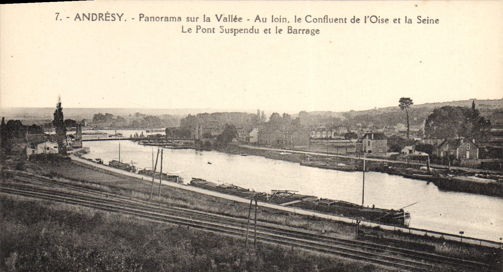 CPA Andresy Panorama Sur La Valee Au Loin Le Confluent pont suspendu barrage