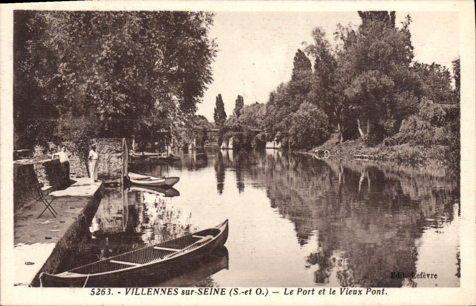 CPA Villennes Sur Seine Le Port Et Le Vieux Pont
