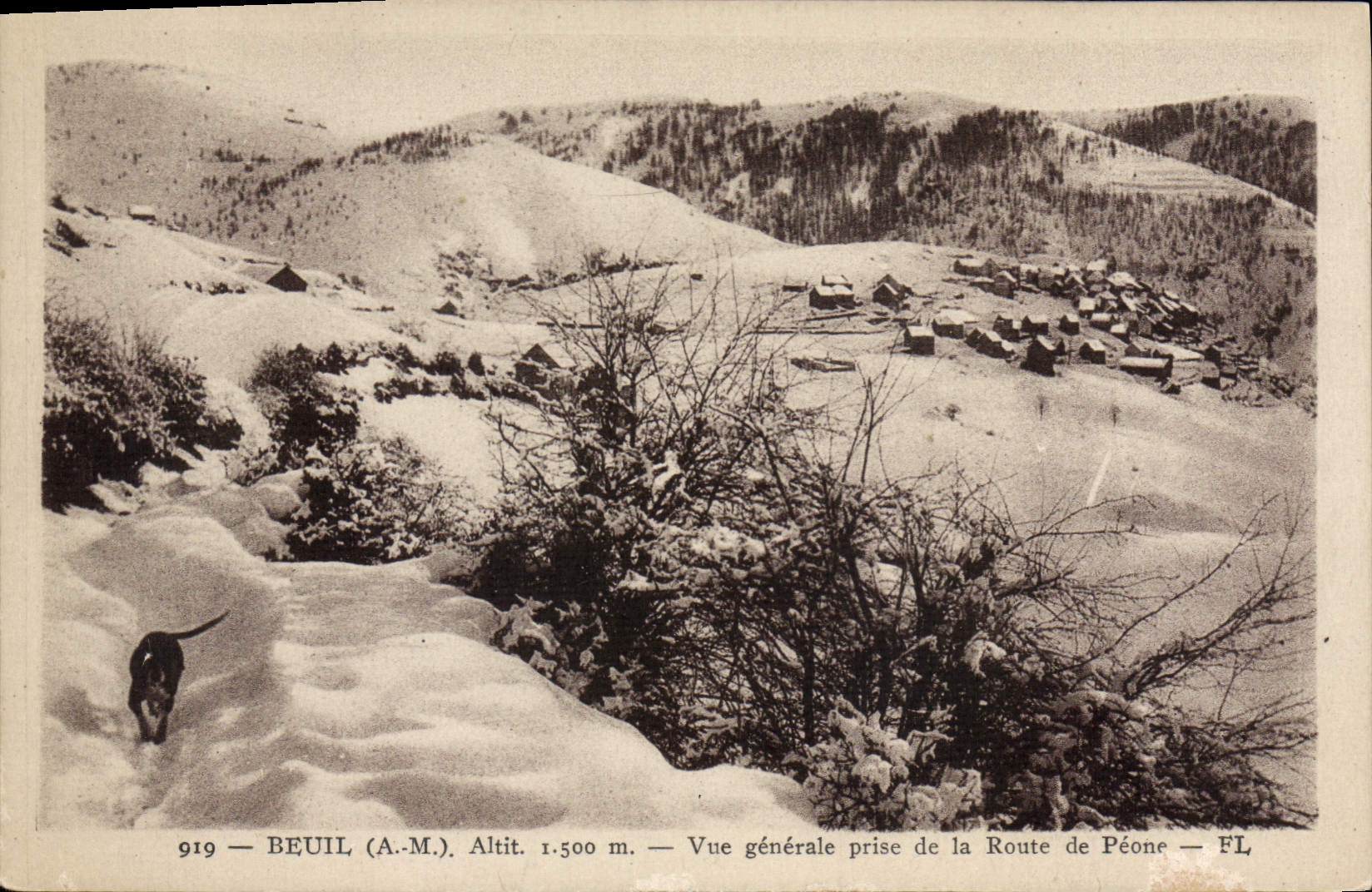 CPA Beuil Vue Generale Prise de la route de Péone