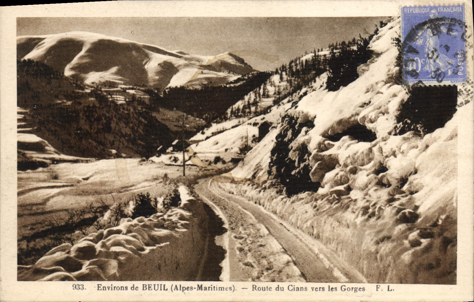 CPA Beuil Route Du Cians Vers Les Gorges