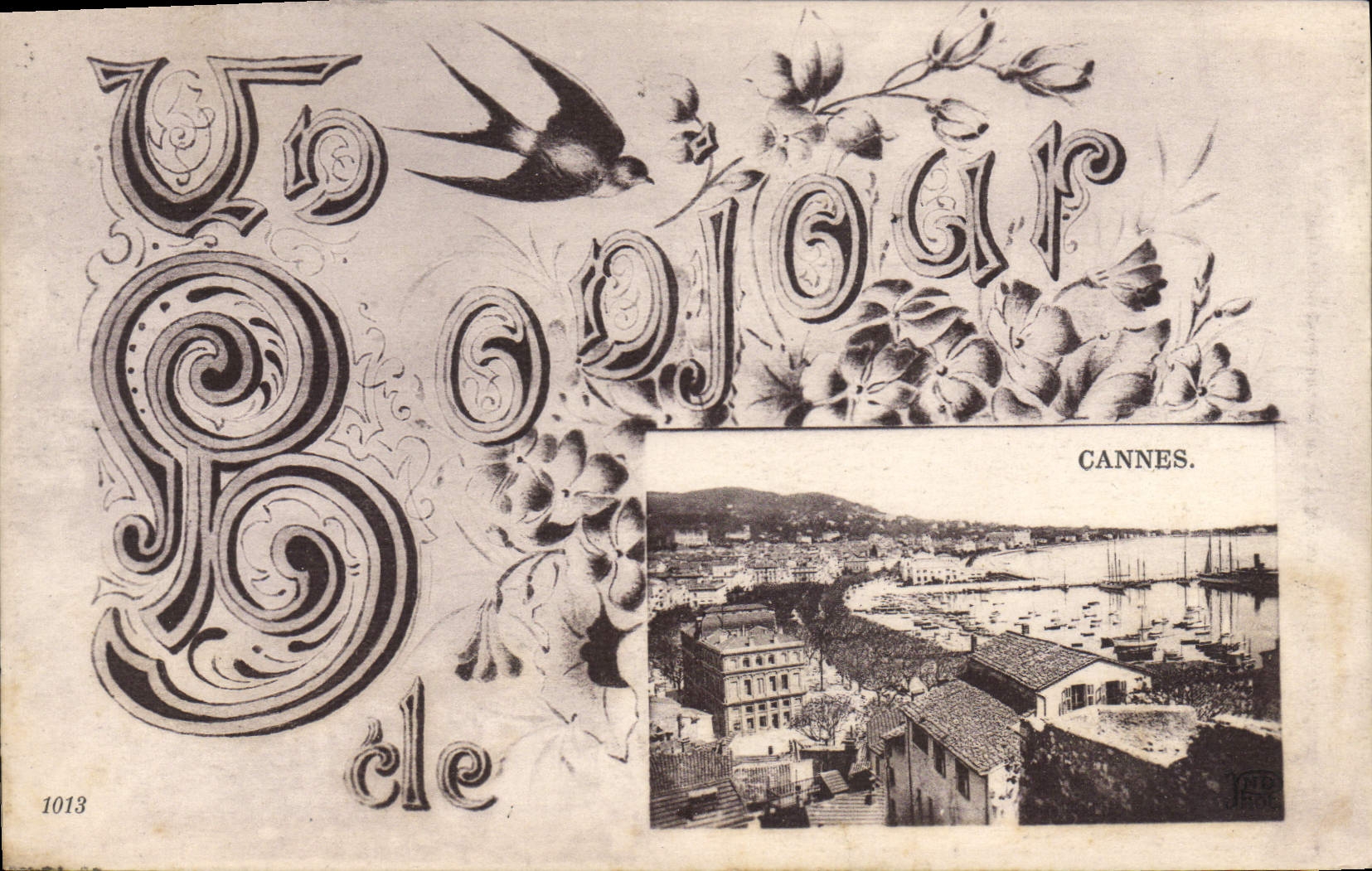 CPA Cannes un bonjour