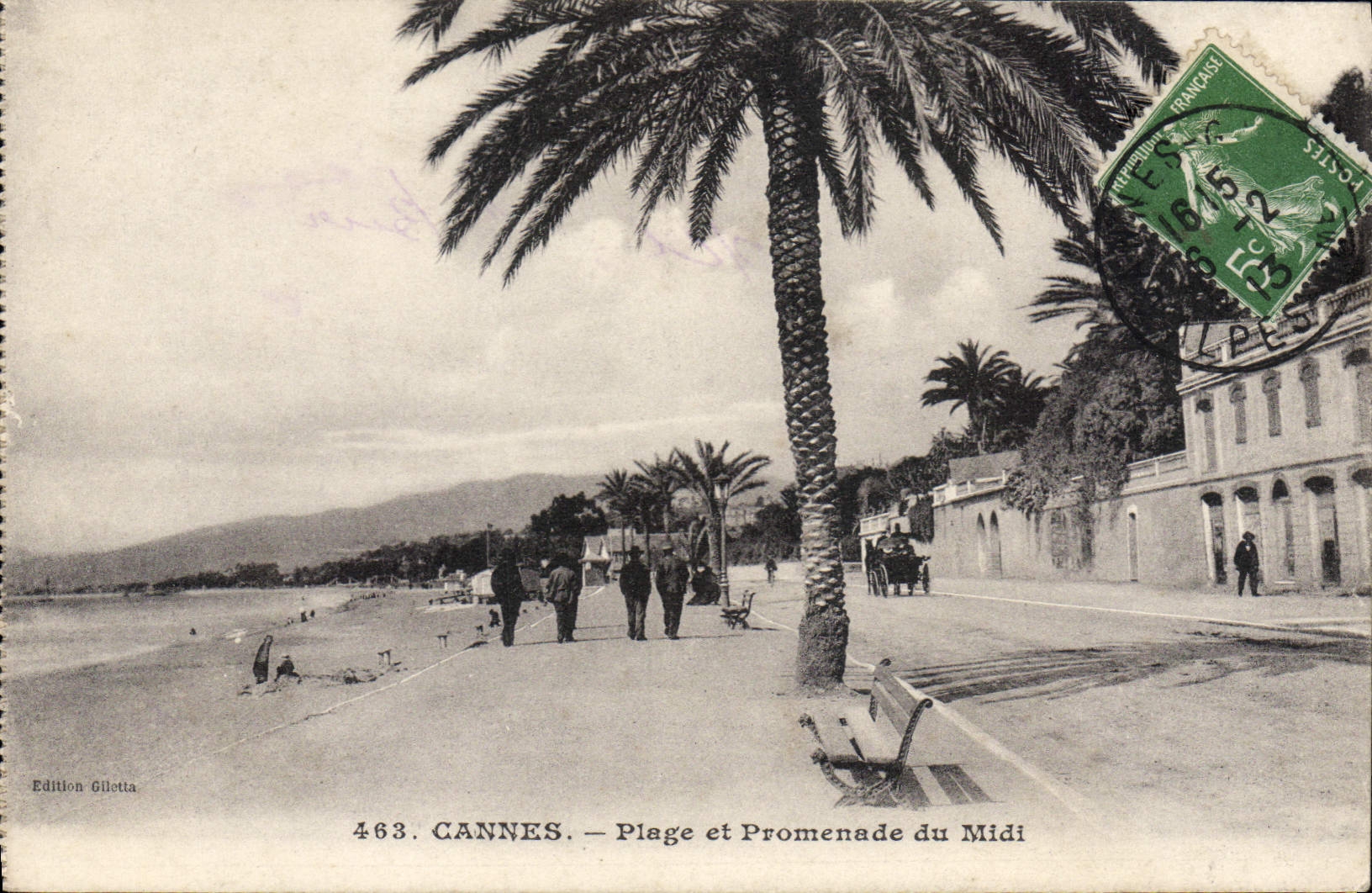 CPA Cannes Plage Et Promenade Du Midi