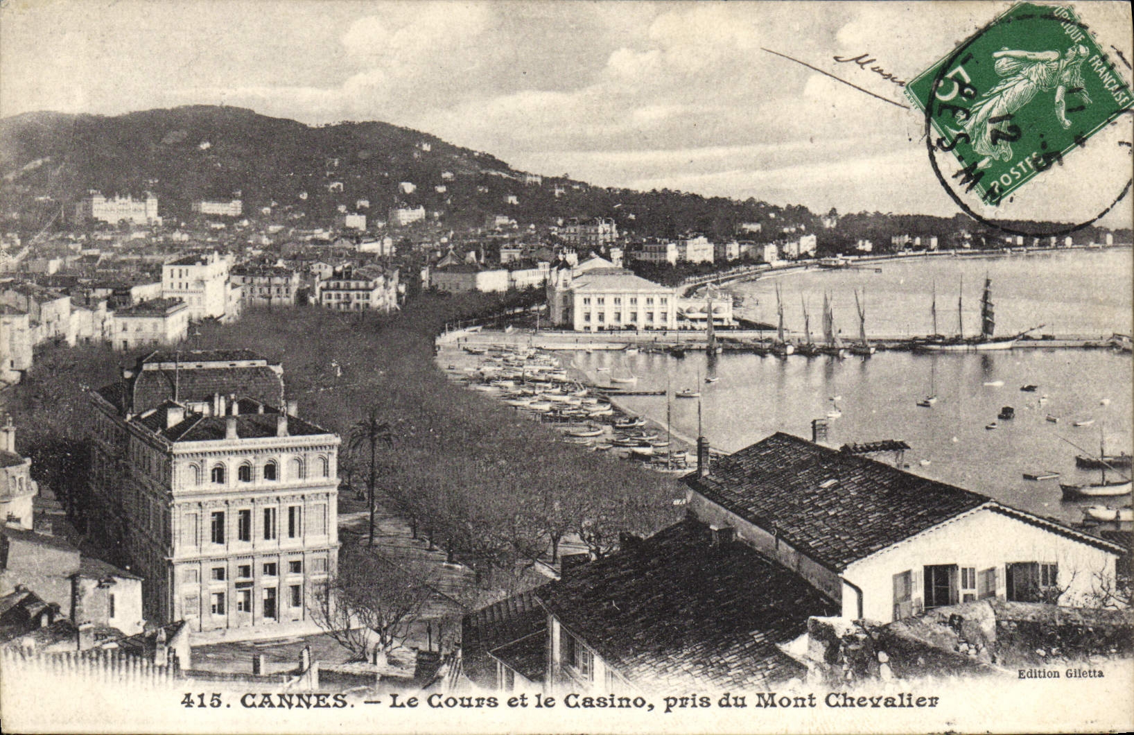 CPA Cannes Le Cours Et Le Casino Pris Du Mont Chevalier
