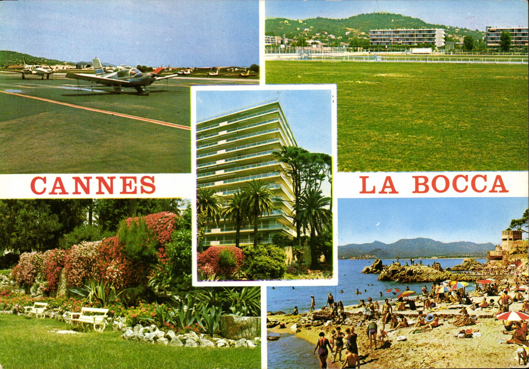 CPSM Cannes La Bocca L'Aerodrome Le Stade plage