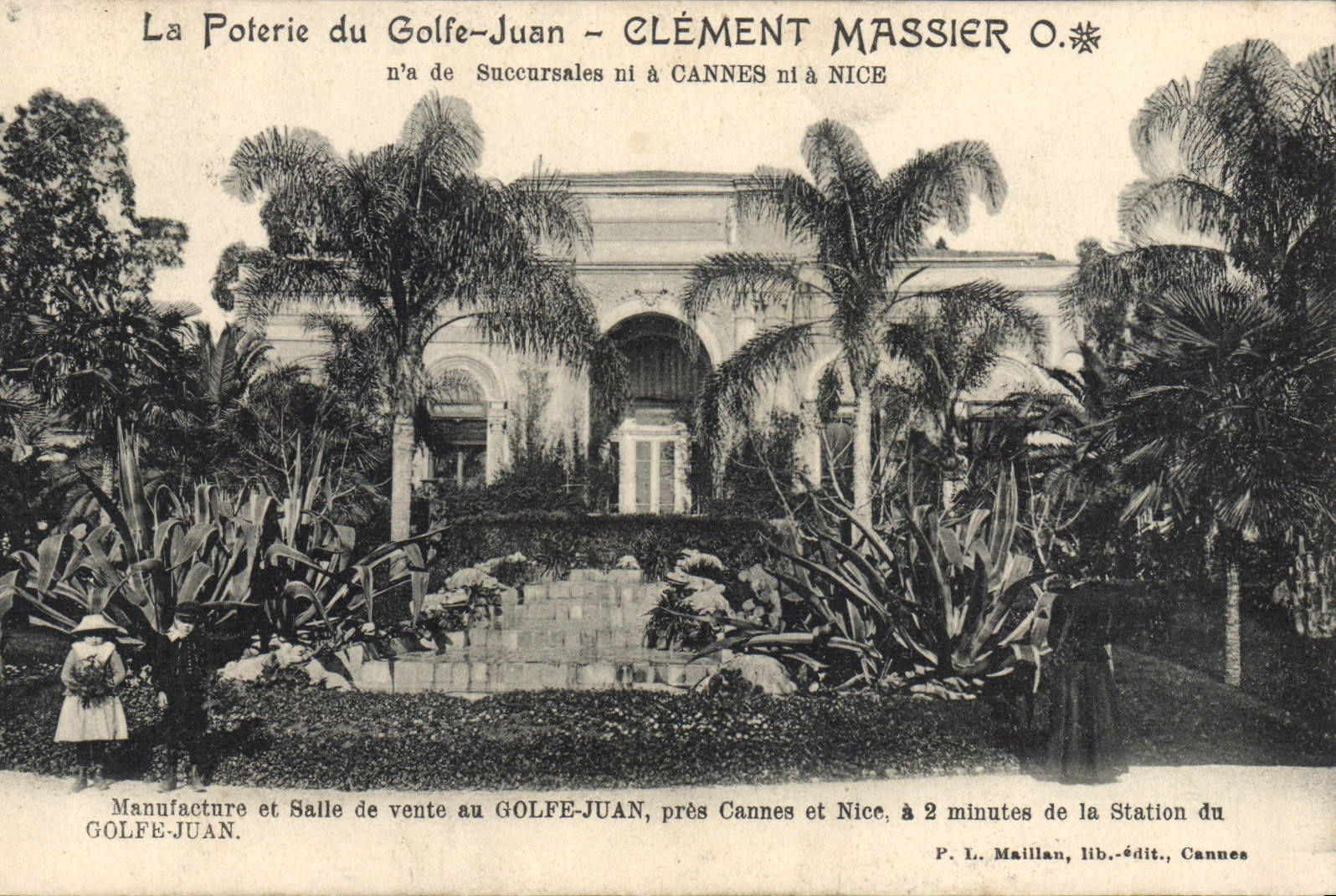 CPA poterie du Golfe-Juan clement Massier manufacture salle de vente