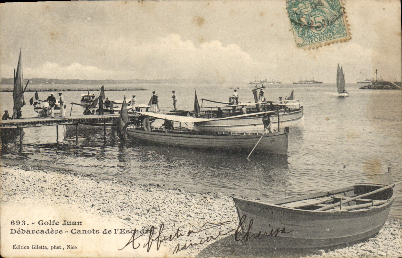 CPA Golfe Juan Debarcadere Canots De I'Escadre
