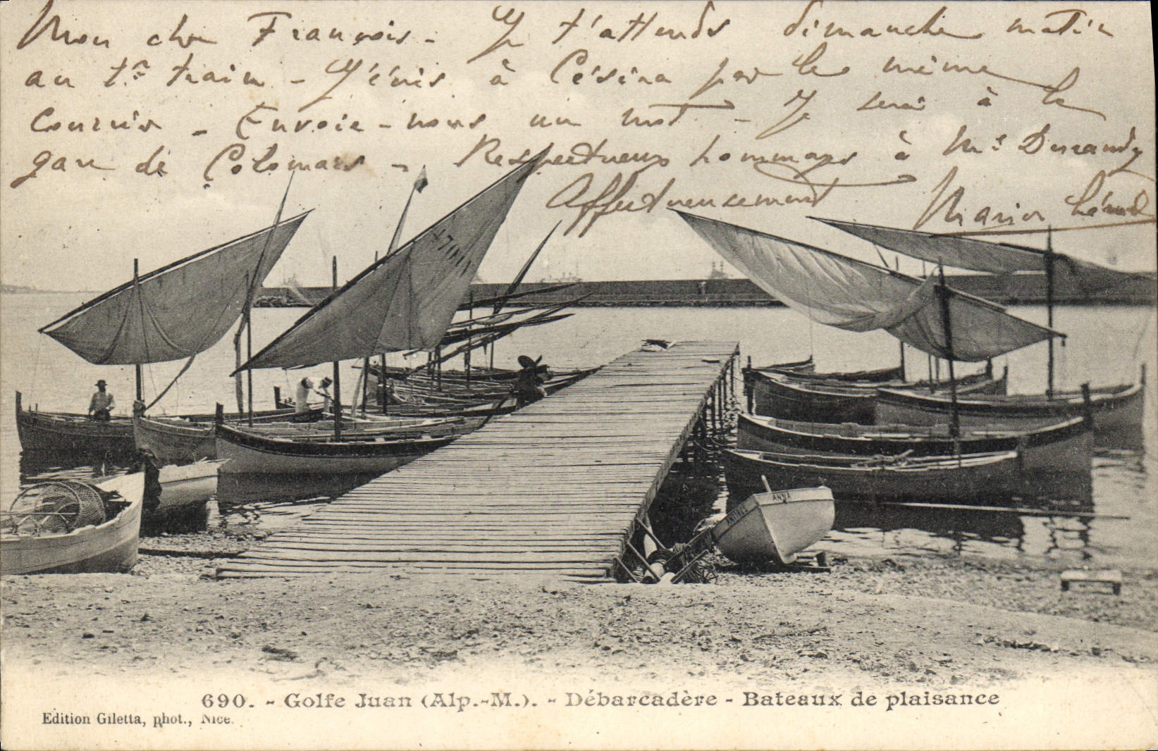 CPA Golfe Juan Debarcadere Bateaux De Plaisance