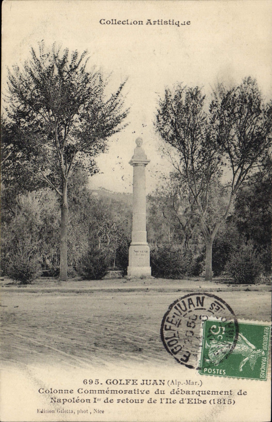 CPA Golfe Juan Colonne Commemorative du Debarquement De Napoleon 1er 1815