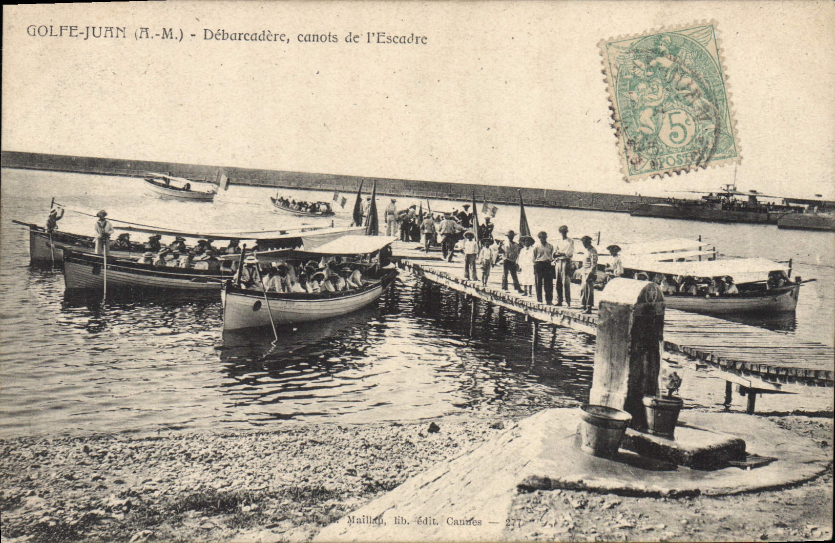 CPA Golfe Juan Debarcadere Canots De I'Escadre