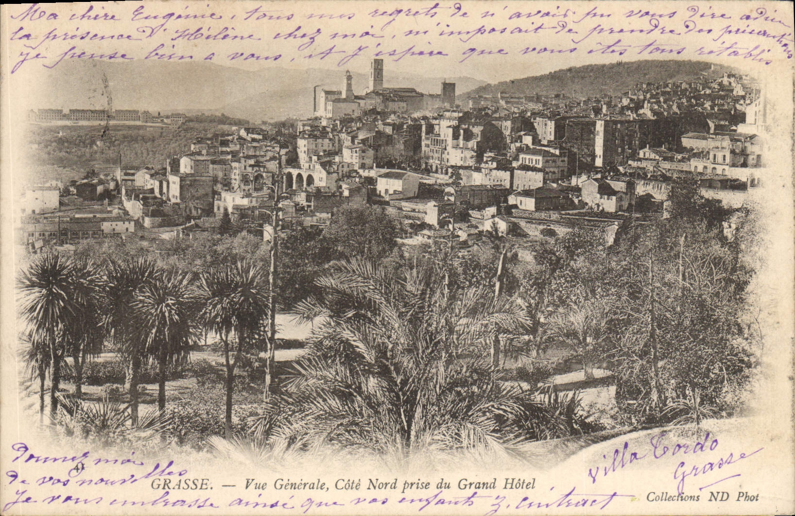 CPA Grasse Vue Generale Cote Nord Prise Du Grand Hotel