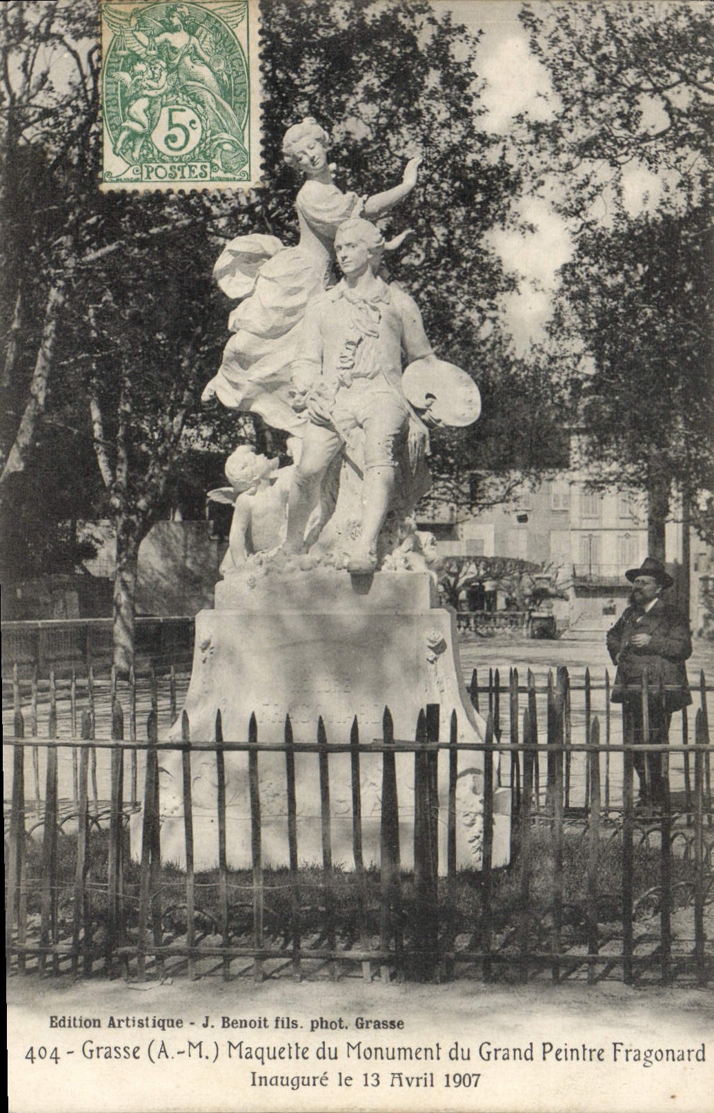 CPA Grasse Maquette Du Monument Du Grand Peintre Fragonard 13 avril 1907