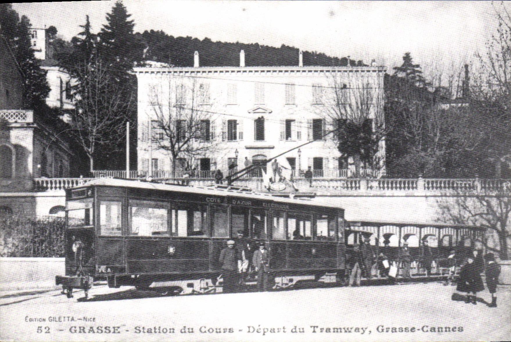 CPSM Grasse Station Du Cours Depart du tramway REPRODUCTION