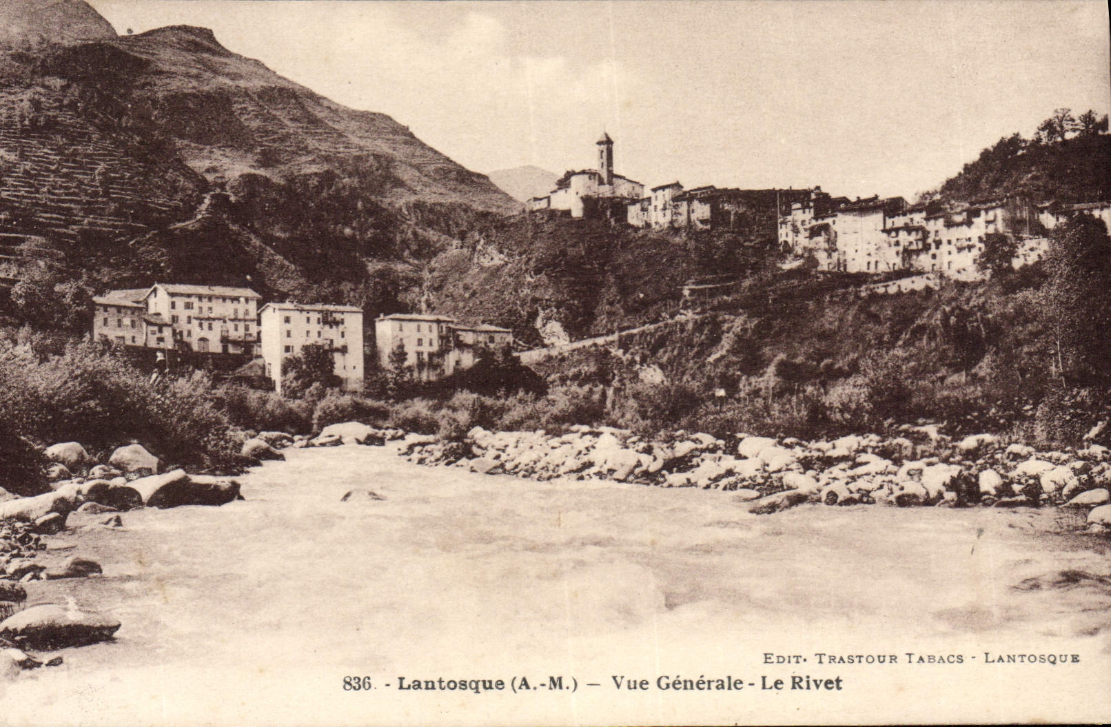 CPA Lantosque Vue Generale Le Rivet
