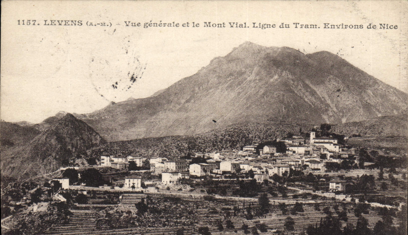 CPA Levens Vue Generale Et Le Mont Vial Ligne du tram