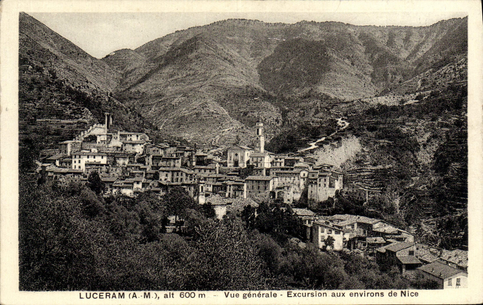 CPA Luceram Vue Generale Excursion Aux Environs De Nice