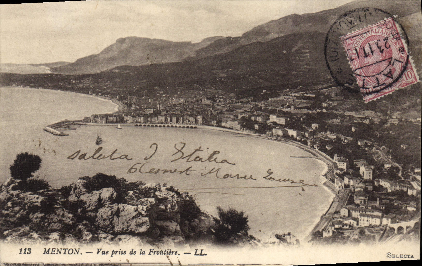 CPA Menton Vue Prise De la Frontiere