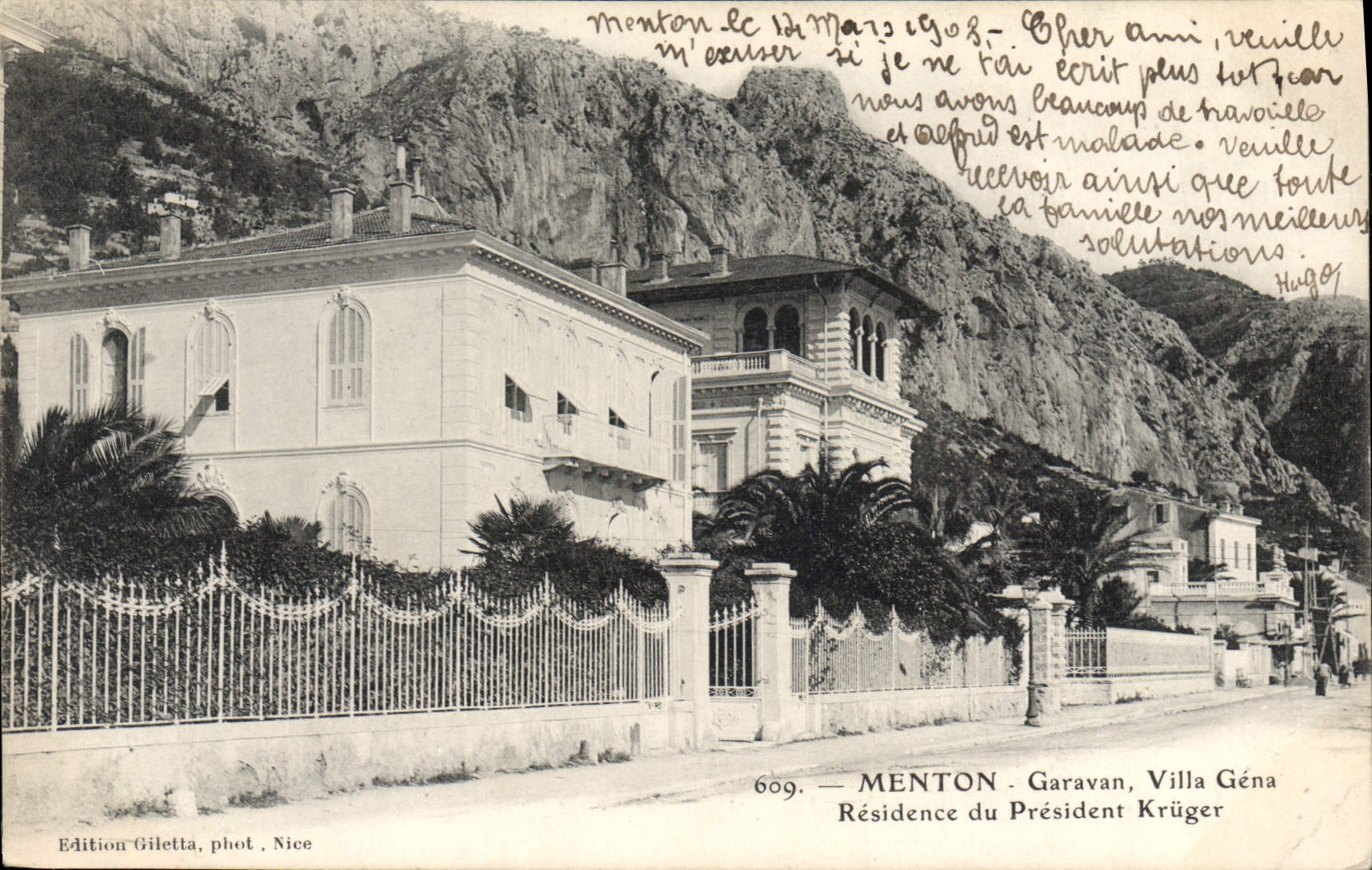 CPA Menton Garavan Villa Gena Residence Du President Kruger