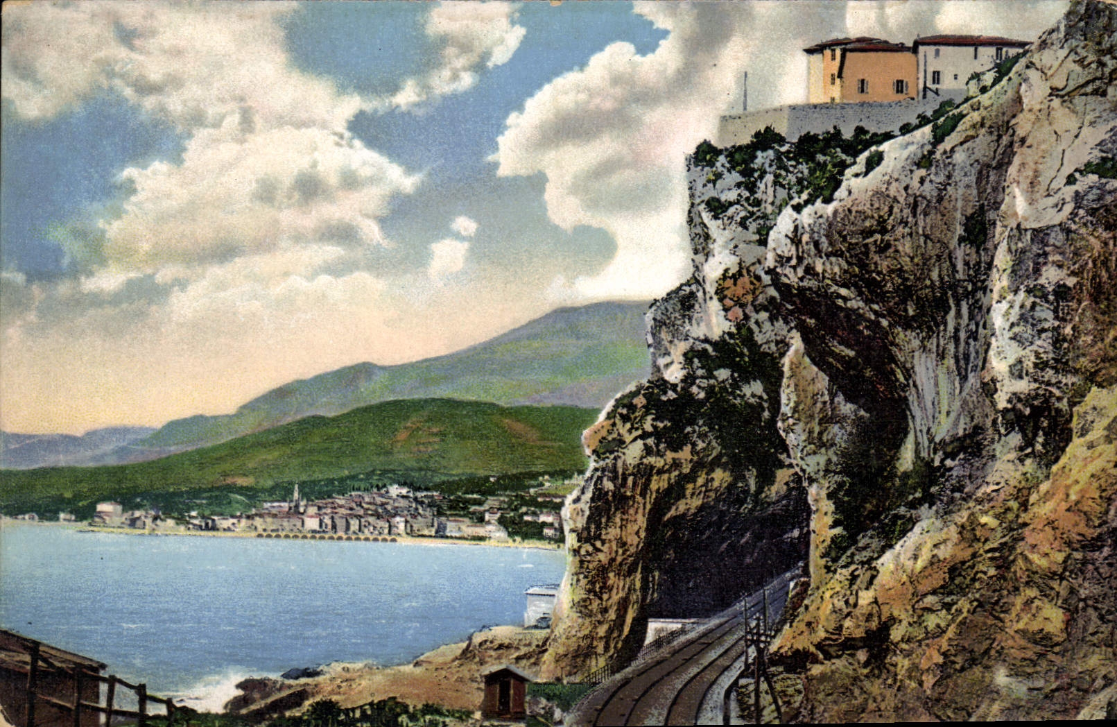 CPA Menton Le Tunnel Rouge Vers La Frontiere